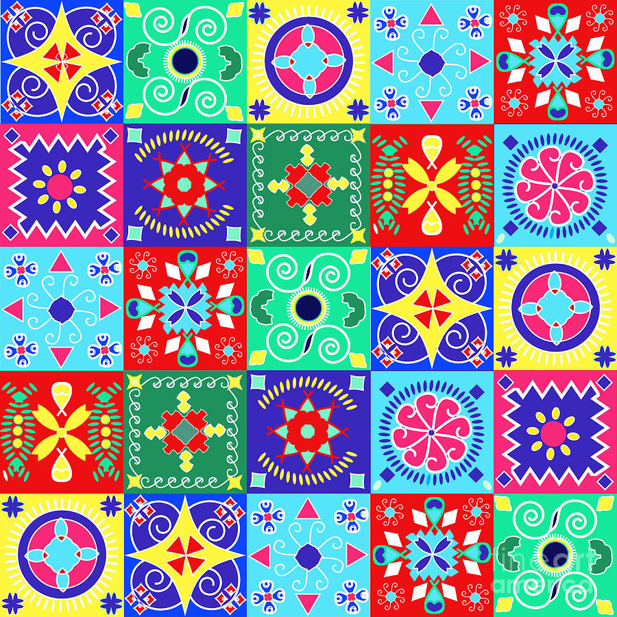 Love Digital Art - Seamless Pattern Holiday Cheerful by Fotinia Love Digital Art - Seamless Pattern Holiday Cheerful by Fotinia