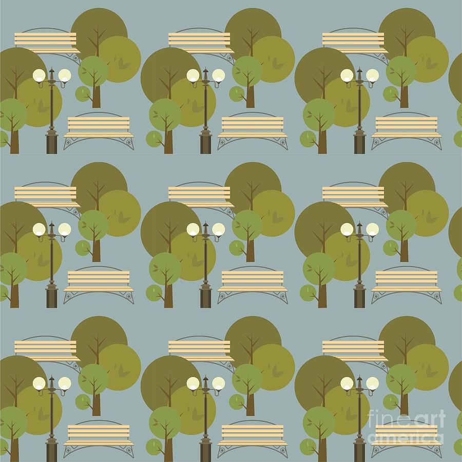 City Digital Art - Seamless Pattern On The Theme Parks And by Marrishuanna City Digital Art - Seamless Pattern On The Theme Parks And by Marrishuanna