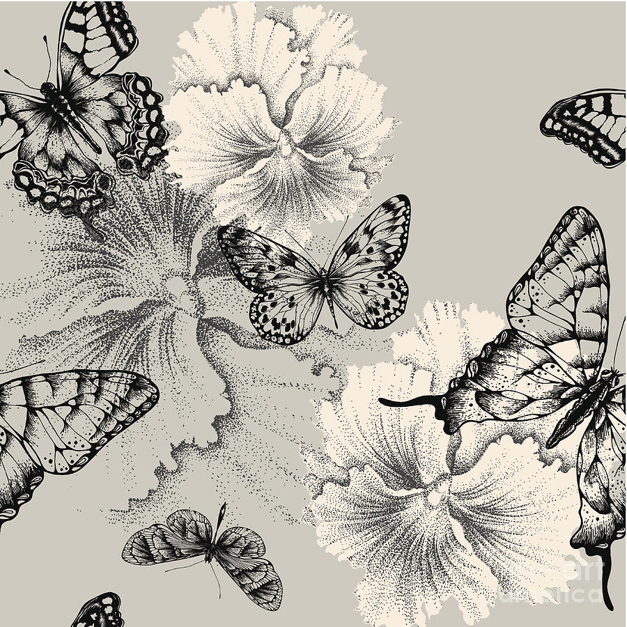 Seamless Pattern With Blooming Pansies Digital Art by Vahlakova