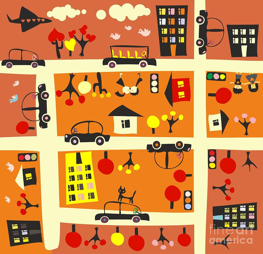 Door Digital Art - Seamless Street In Autumn by Anastasiia Kucherenko Door Digital Art - Seamless Street In Autumn by Anastasiia Kucherenko