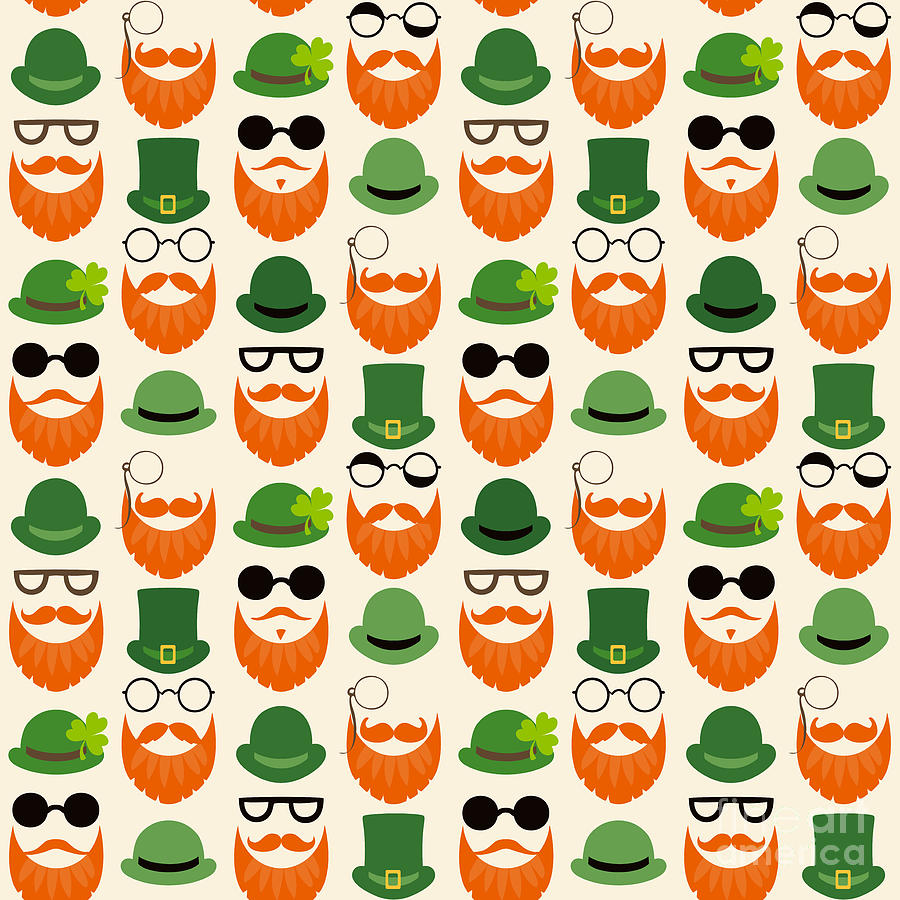 Bowler Digital Art - Seamless Vector Pattern With Faces In by Mrs. Opossum Bowler Digital Art - Seamless Vector Pattern With Faces In by Mrs. Opossum