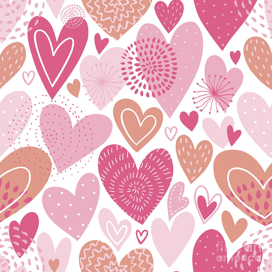 Seamless Vector Pattern With Hearts Digital Art by Utro na more Seamless Vector Pattern With Hearts Digital Art by Utro na more
