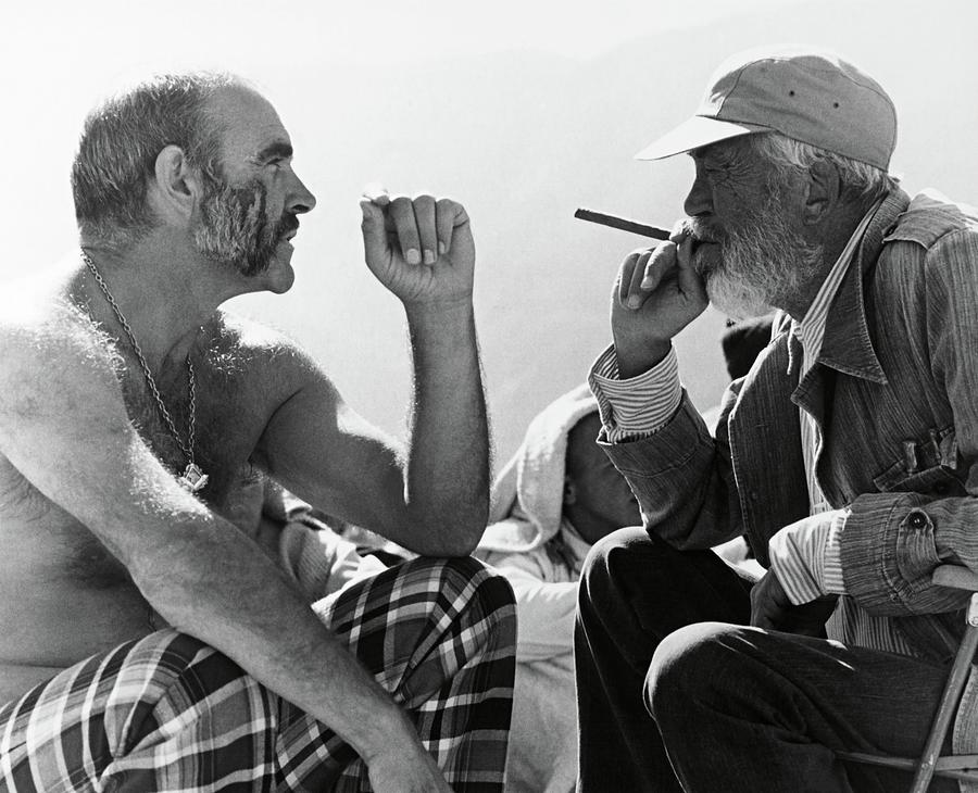 John Huston Photograph - SEAN CONNERY and JOHN HUSTON in THE MAN WHO WOULD BE KING -1975-. by Album