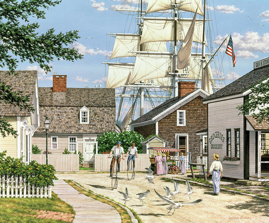 Seaport Wheelman Painting by William Breedon