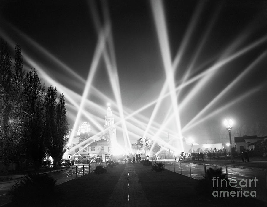 Searchlights For Great Dictator Premiere Photograph by Bettmann