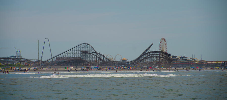 Seascape at Wildwood - Roller Coaster Photograph by Bill Cannon