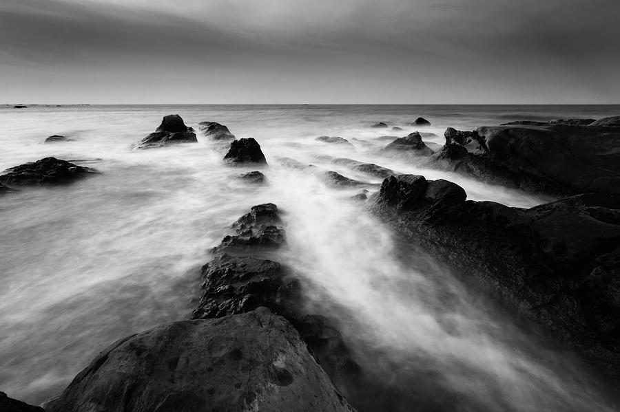 Seascape In Black And White Photograph by Macbrian Mun