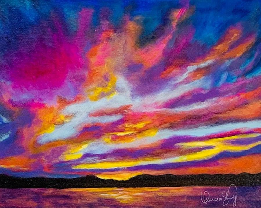 Seascape Sunset III Painting by Queen Gardner - Fine Art America