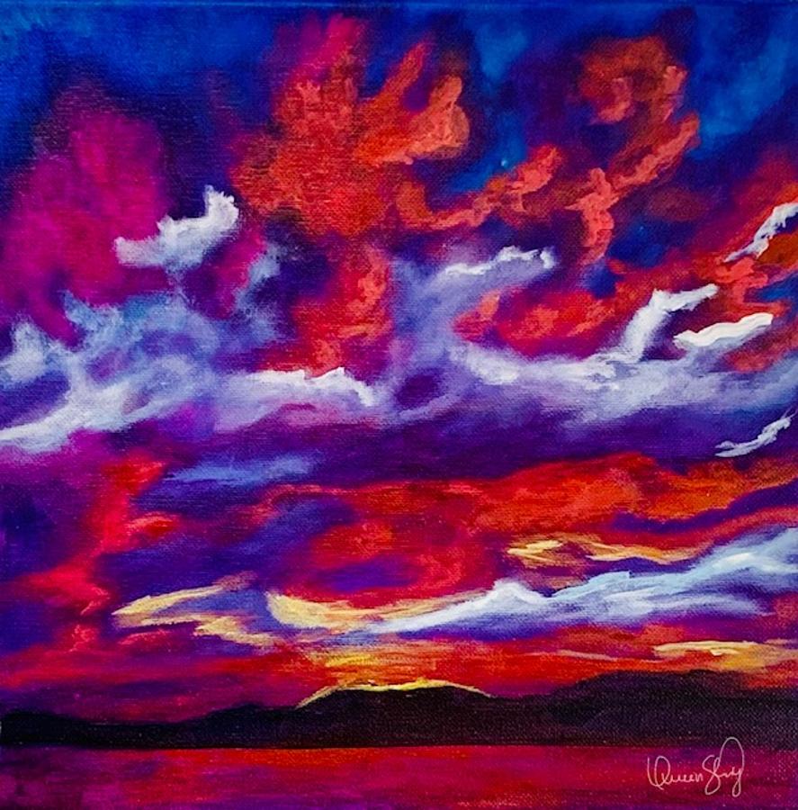 Seascape Sunset IV Painting by Queen Gardner