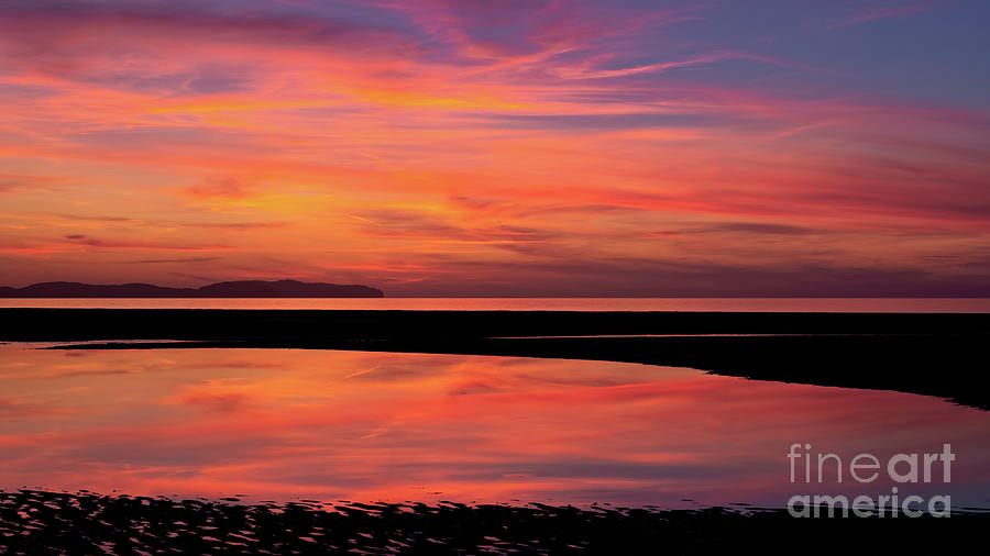 Seascape Sunset Rhyl Wales Photograph by Adrian Evans