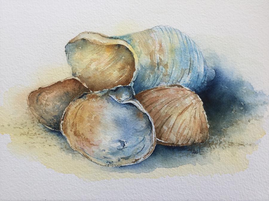 Seashells Painting by Lael Rutherford