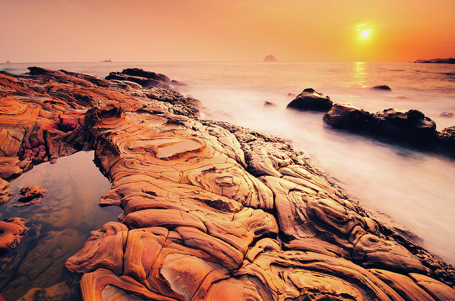Seashore At Sunrise Photograph by Joyoyo Chen