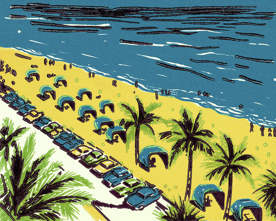 Summer Drawing - Seaside Beach Resort by CSA Images