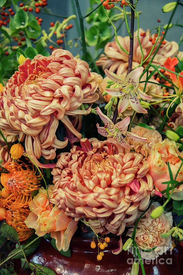 Fall Photograph - Seasonal Autumn Flowers In Vase by Ariadna De Raadt
