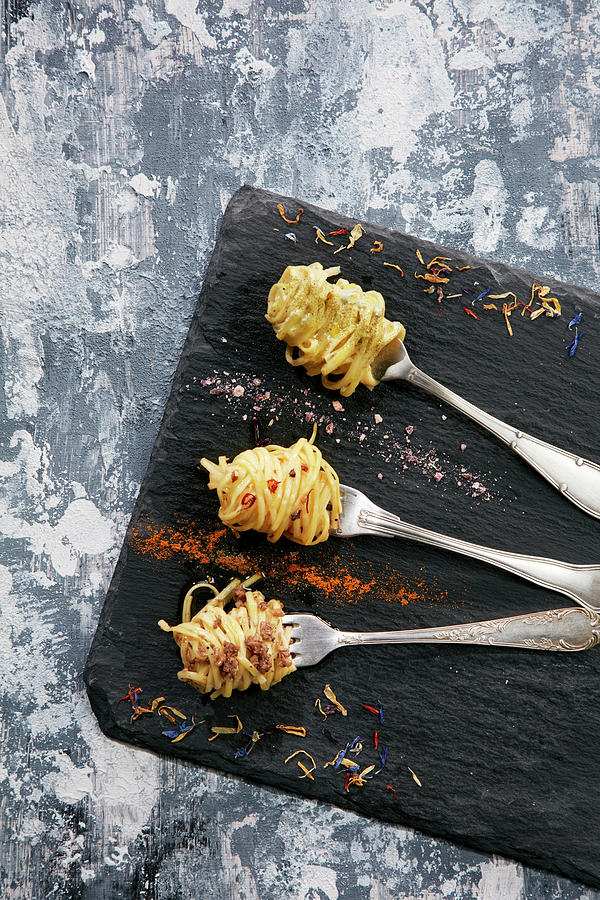 Seasoned And Truffle Pasta Amuse-bouche Photograph by Lawton