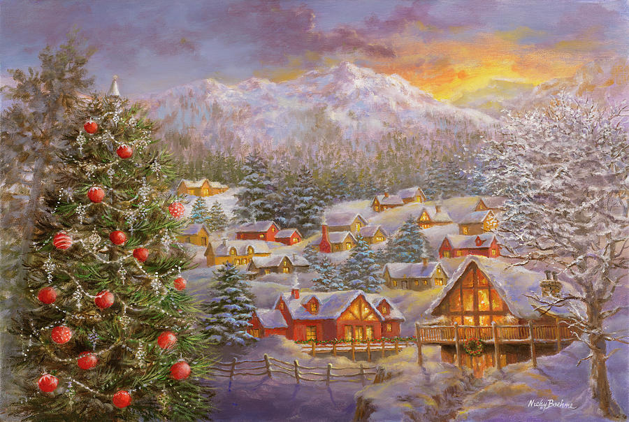Holiday Painting - Seasons Greetings by Nicky Boehme