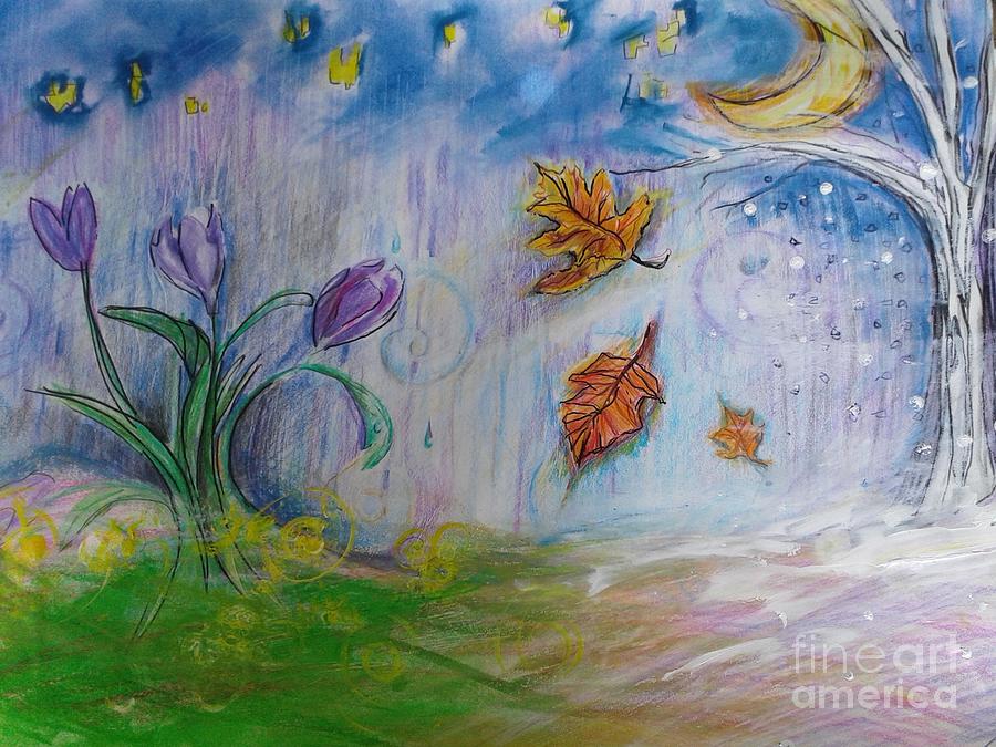 Inspirational Mixed Media - Seasons under midnight sky by Kurt Fondriest Inspirational Mixed Media - Seasons under midnight sky by Kurt Fondriest