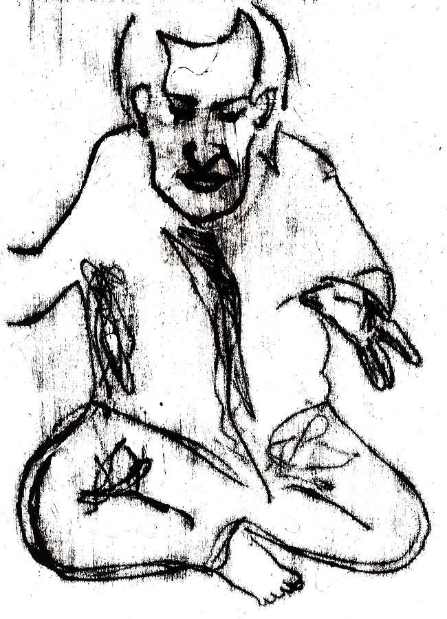 Seated Man Portrait Drawing by Edgeworth Johnstone