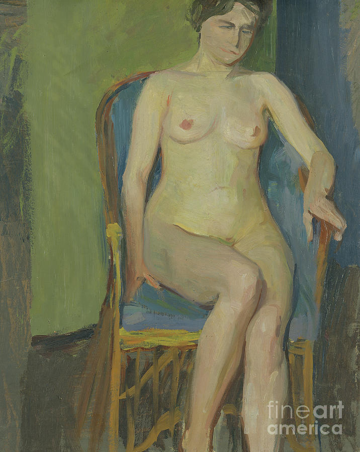 Seated Nude by Franz Nolken Painting by Franz Nolken
