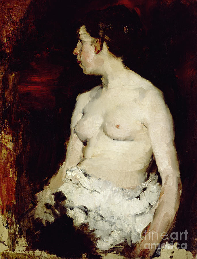 Seated Nude, circa 1879 Painting by Frank Duveneck