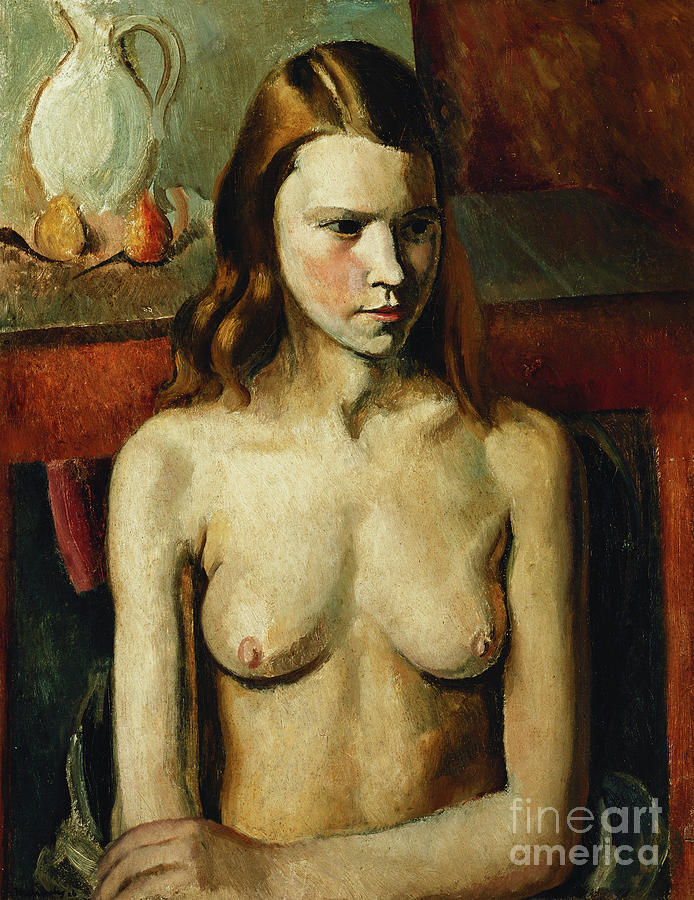 Seated Nude Girl, 1926 Painting by Bernard Meninsky