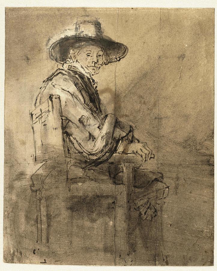 Seated Syndic Jacob van Loon. Study of the Syndic of the Drapers Guild Jacob van Loon, Seated. ... Painting by Rembrandt -1606-1669-
