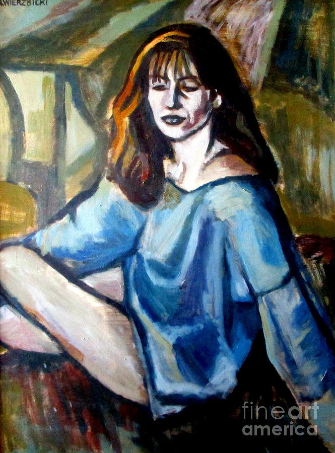 Seated woman Painting by Helena Wierzbicki