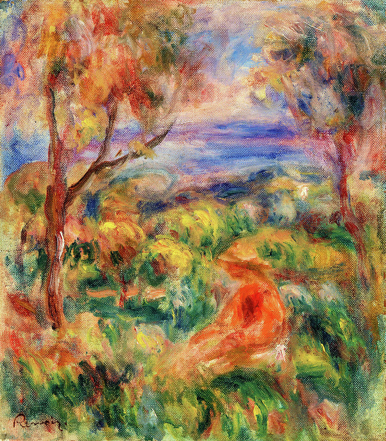 Paris Painting - Seated Woman with Sea in the Distance - Digital Remastered Edition by Pierre-Auguste Renoir
