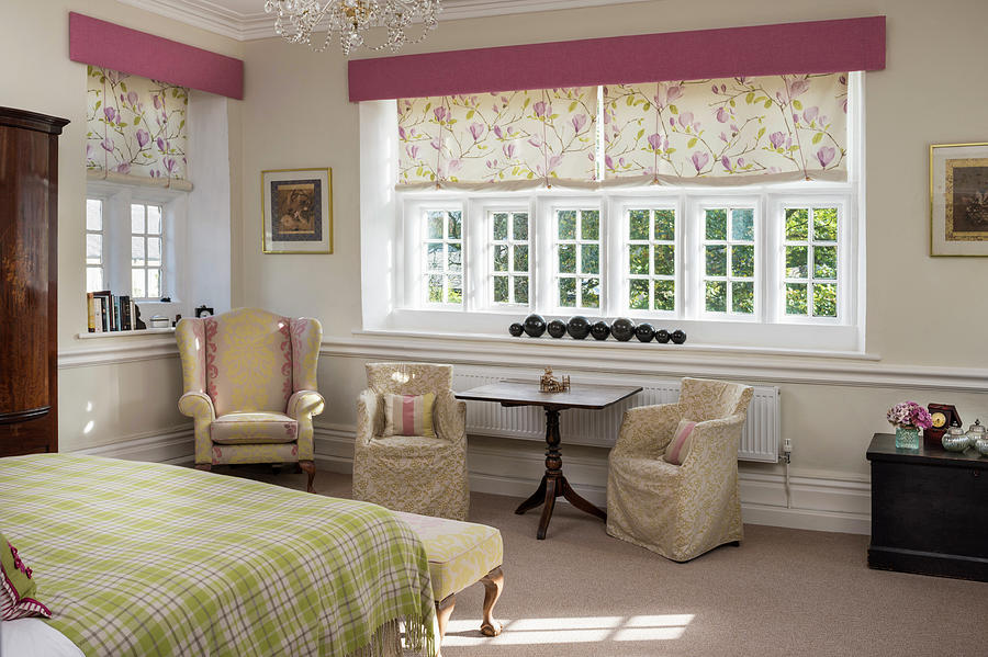Seating Area Below Window In Romantic Bedroom Photograph by Brian Harrison