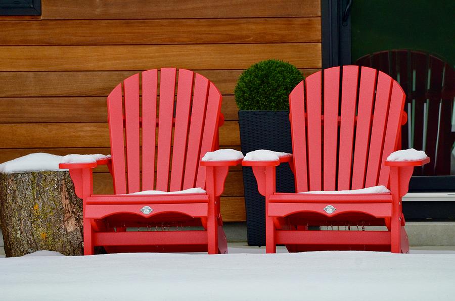 Winter Photograph - Seating For Two Please by Greg Hayhoe