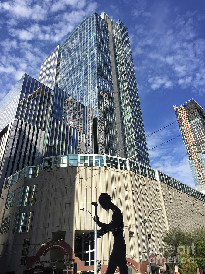Seattle Photograph - Hammering Man Seattle Art Museum, Seattle Washington Sept 12, 2019 by Monterey County Historical Society