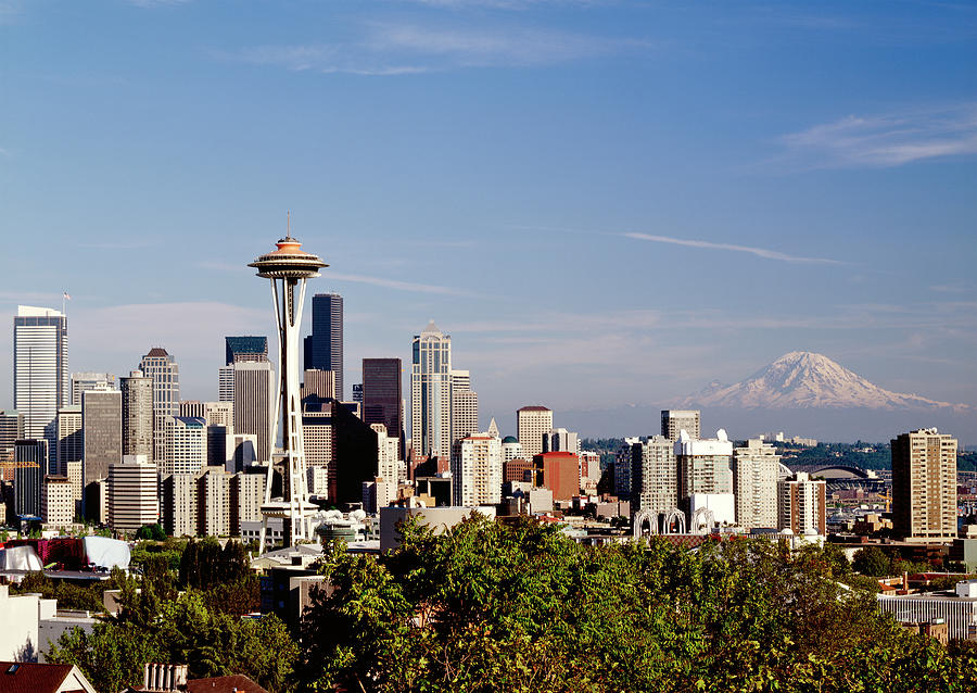 Seattle Photograph - Seattle Cityscape, Seattle, Washington 02 - Color by Monte Nagler