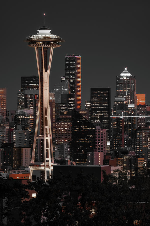 Seattle in Red Photograph by Ken Stanback