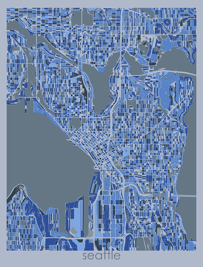 Seattle Map Retro 5 Digital Art