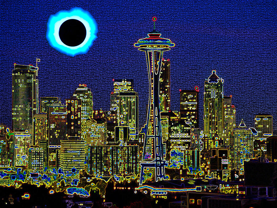 Seattle on a Dark Day 2 Digital Art by Bruce IORIO