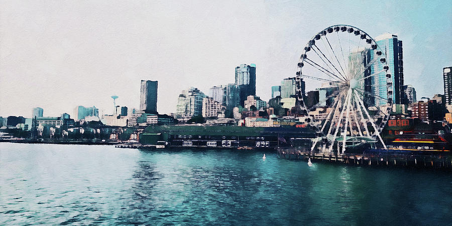 Seattle Skyline - 06 Painting by AM FineArtPrints