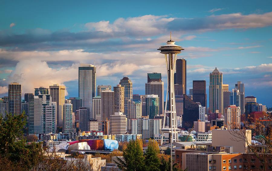 Seattle Skyline On A Fall Afternoon Photograph by Inge Johnsson - Fine ...