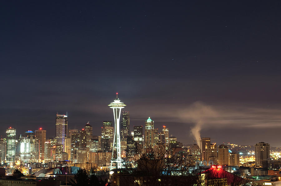 Seattle Skyline Pollution Photograph by David Hogan