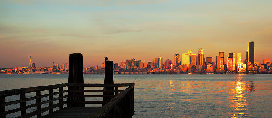 Seattle Sunset Photograph by Peggy Kahan