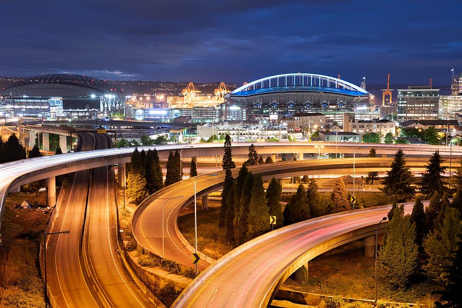 Seattle Photograph - Seattle, Washington, Usa Highways by Sean Pavone