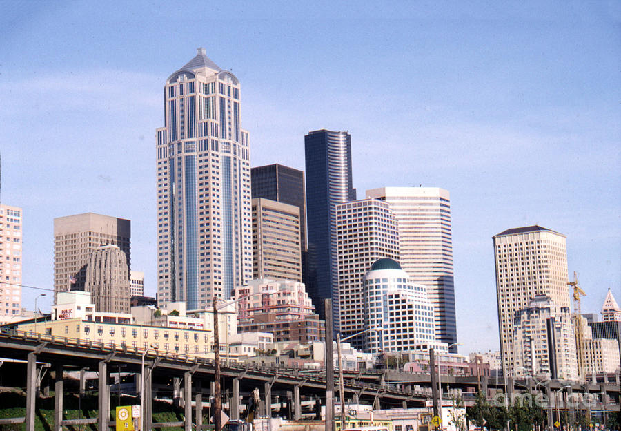 Seattle Waterfront, Alaskan Way, Alaskan Way Viaduct. Smith Tower 1992 ...