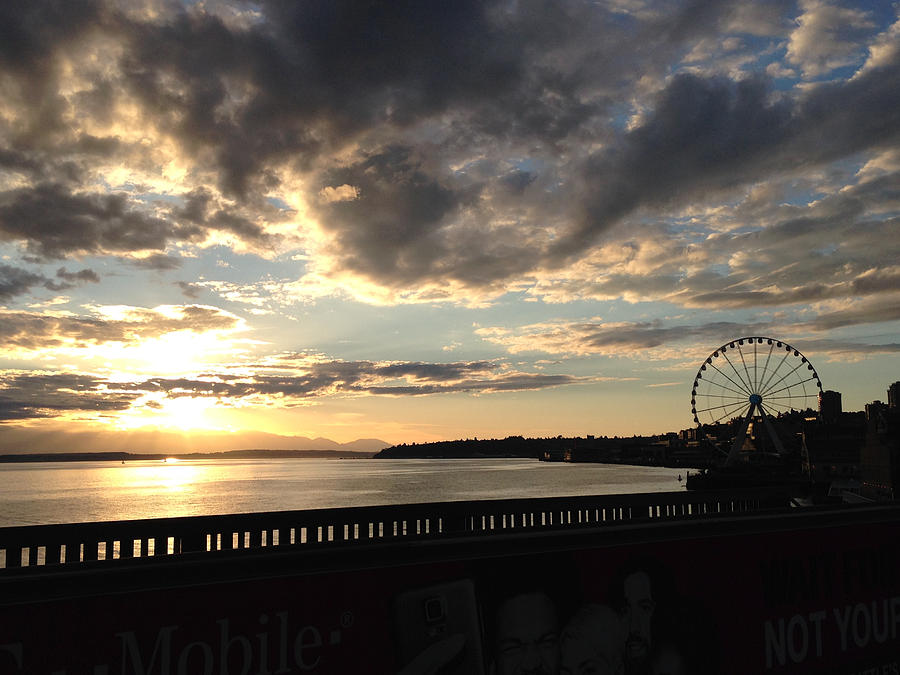 Seattle waterfront sunset Photograph by Life Makes Art