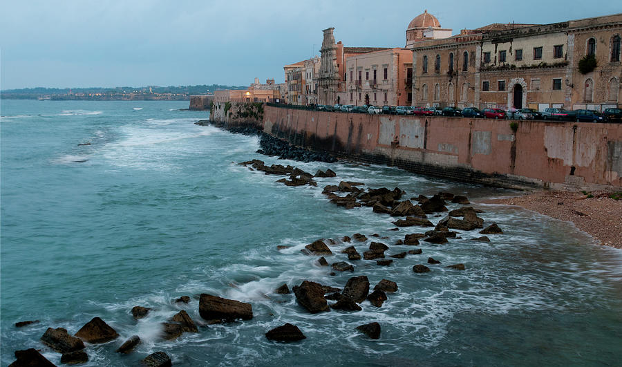 Seawall Of Ancient City Of Ortegia Photograph by Stuart Mccall