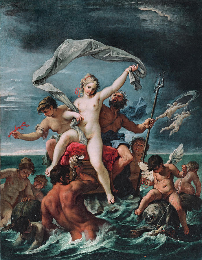 Sebastiano Ricci Painting - Sebastiano Ricci -Belluno, 1659-Venice, 1734-. Neptune and Amphitrite -ca. 1691 - 1694-. Oil on c... by Sebastiano Ricci -1659-1734-