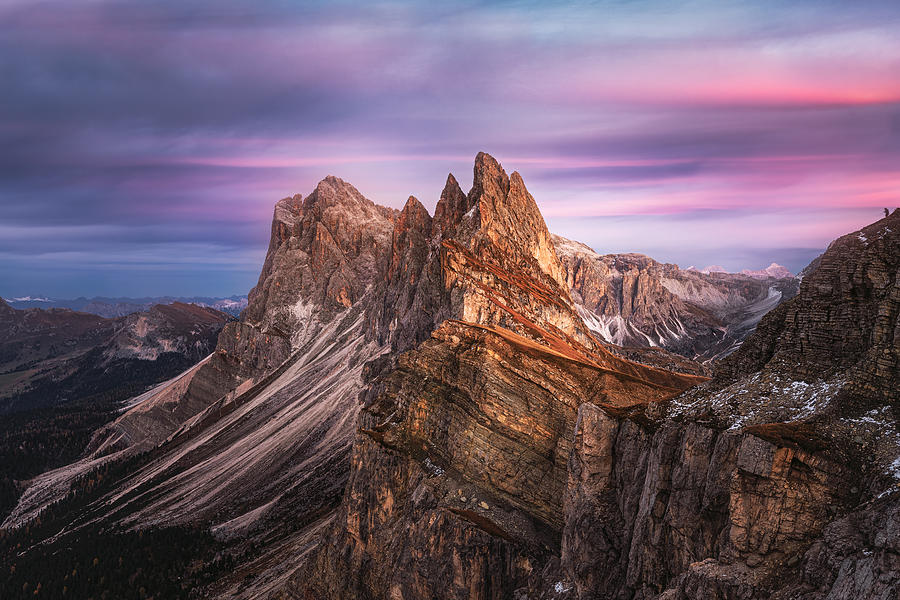 Seceda Mountain At Blue Hours Photograph by Yimei Sun