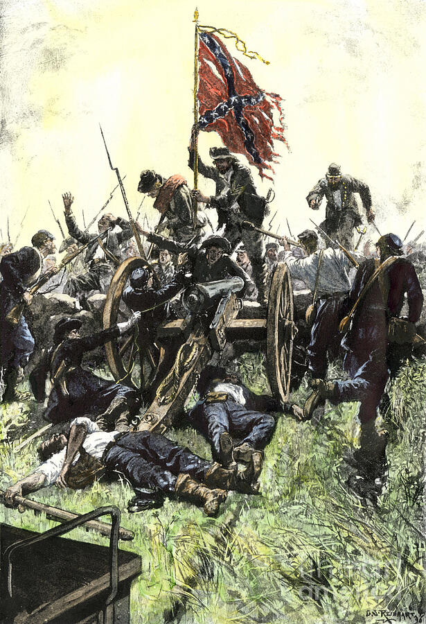 Secession War (1861-1865) Picketts Charge Assault Of Pickett (george Edward Pickett, 1825-1875) Reaching The Centre Of The Union At The Battle Of Gettysburg Colourful Engraving Of The 19th Century Drawing by American School Secession War (1861-1865) Picketts Charge Assault Of Pickett (george Edward Pickett, 1825-1875) Reaching The Centre Of The Union At The Battle Of Gettysburg Colourful Engraving Of The 19th Century Drawing by American School