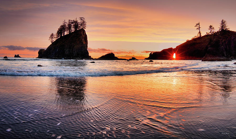 Second Beach Sunset, Washington Photograph by Leland D Howard