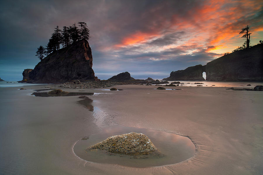 Second Beach Sunset, Olympic National Photograph by Antonyspencer