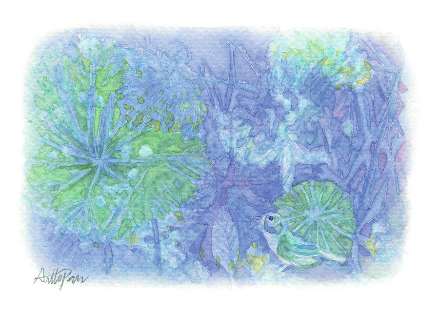 Secret Garden-Winter,Watercolor Print,Postcards Print,Handmade,Hand-painted,Flower,Bird Painting by Artto Pan