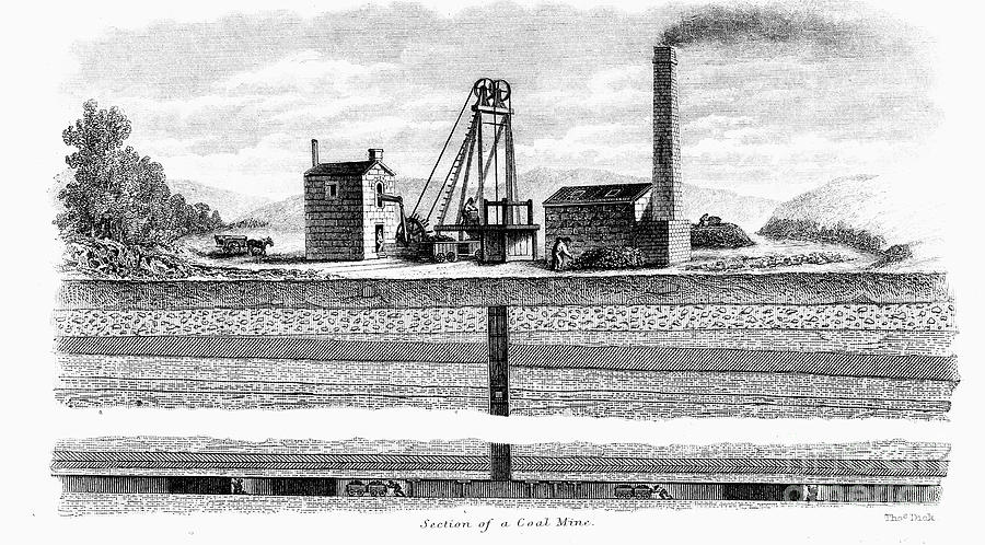 Section Of A Coal Mine, 1860. Artist Drawing by Print Collector